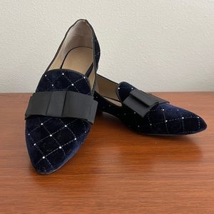 Ann Taylor Dominique Velvet Bow Loafers